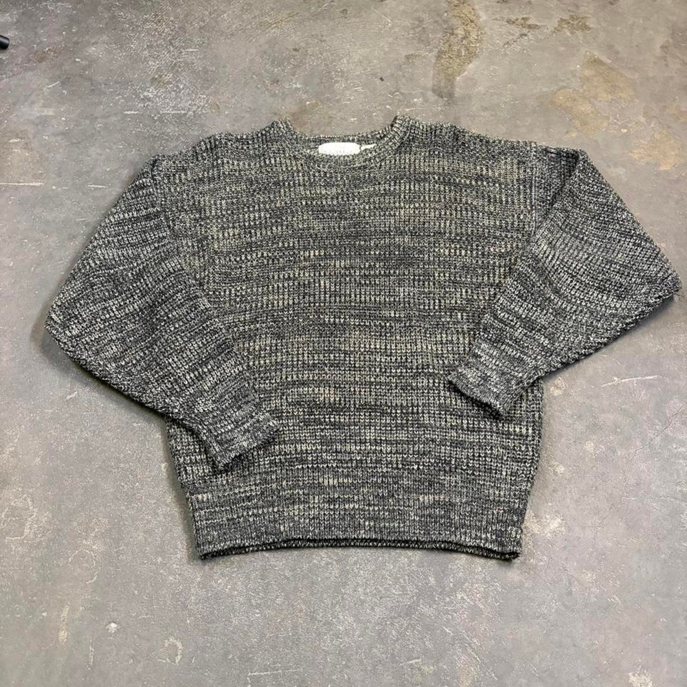 Vintage Blake & Manley 90s Knit Lightweight Grey Marled Sweater Mens Medium